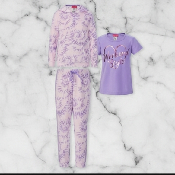 Other - Weekend Style Kids Pajama Set in Purple and Pink